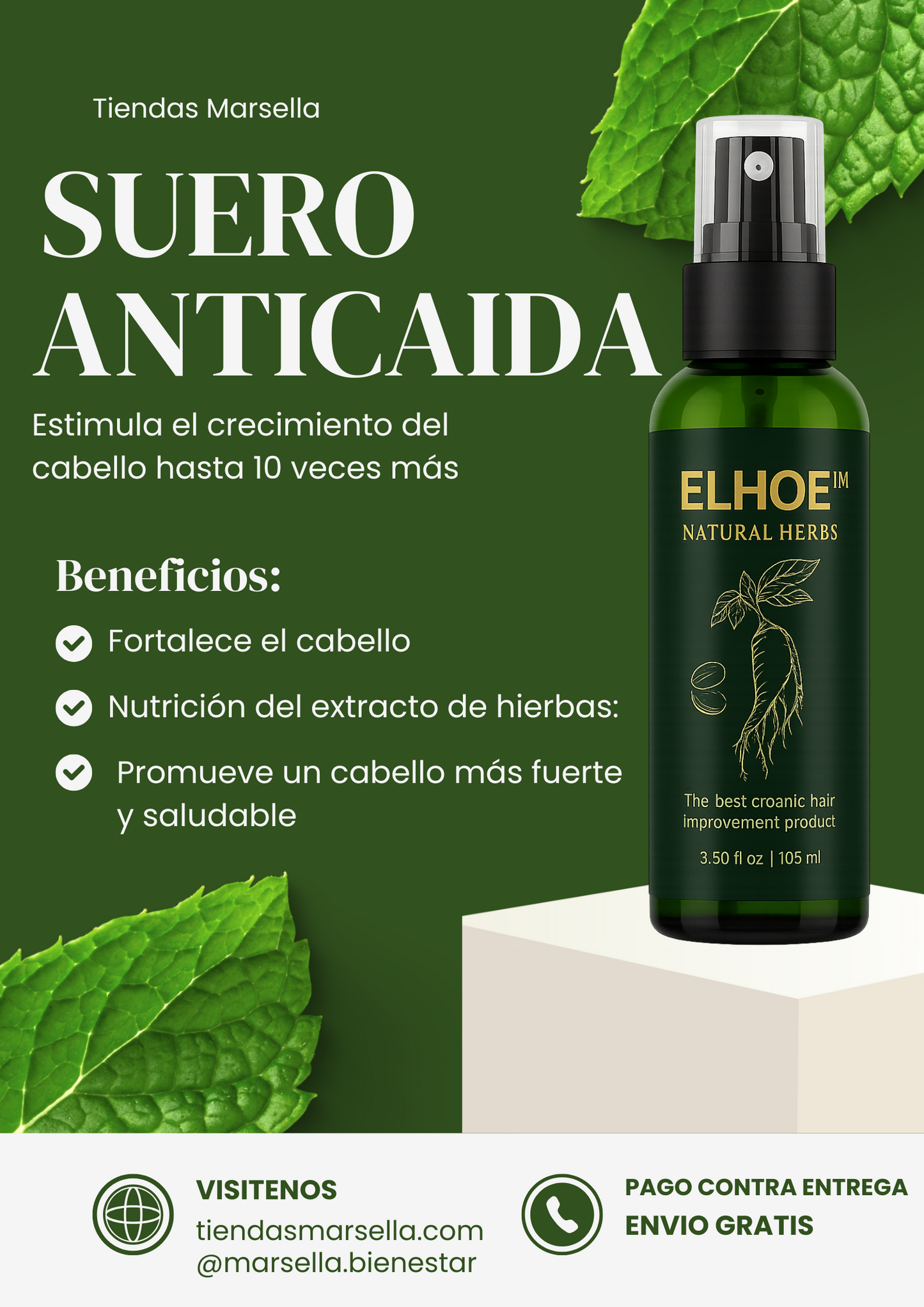 Green And White Modern Natural Skincare Poster